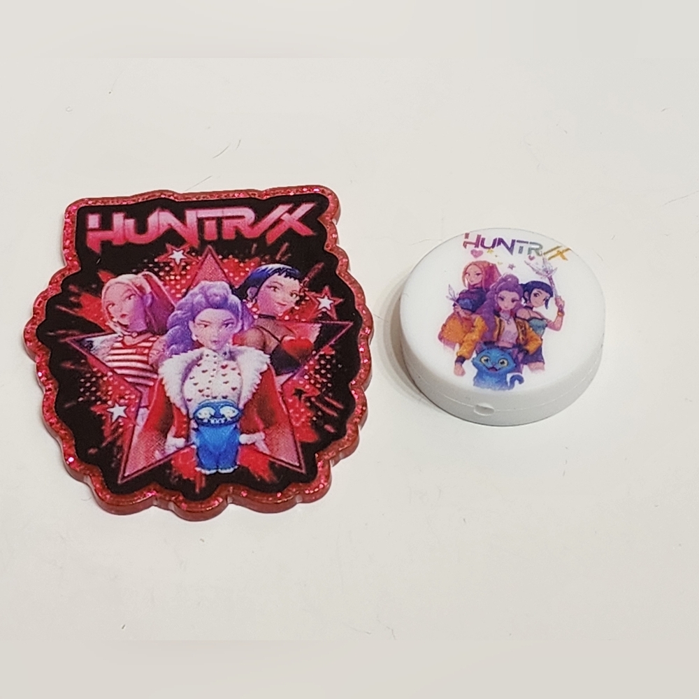 Acrylic Flatback KPop Badge Focal Bead Keychain Bag‎ Clip Magnet Pen Pin Crafts